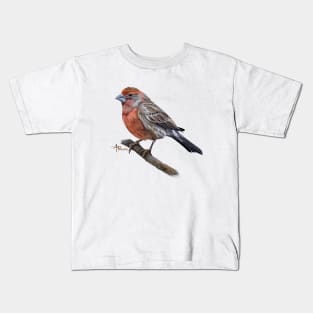 Perched Male House Finch Kids T-Shirt